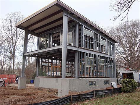 house made out of metal building|steel frame residential buildings.